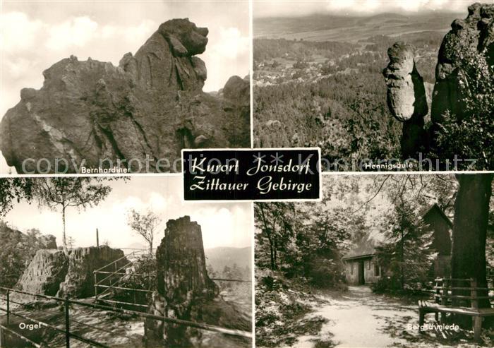 Jonsdorf Felsformationen Bernhardiner Hennigsaeule Orgel Bergschmiede Kurort Zit