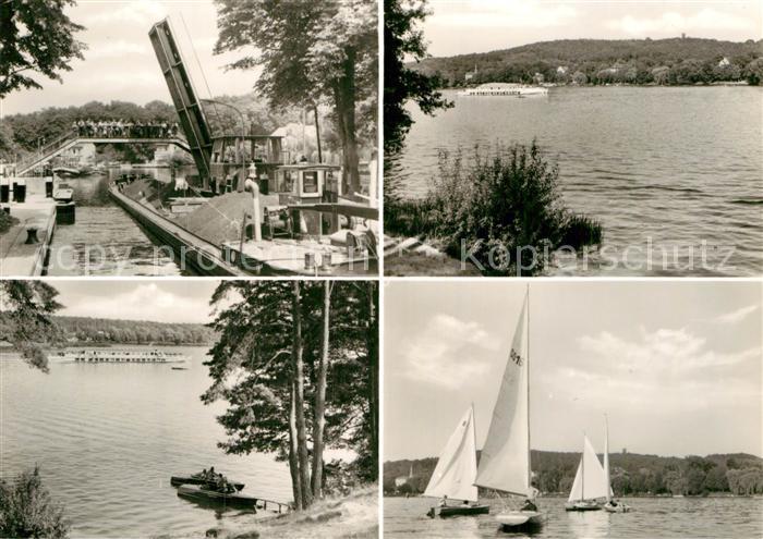 Woltersdorf Erkner Uferpartie am See Segeln Schleuse Boot