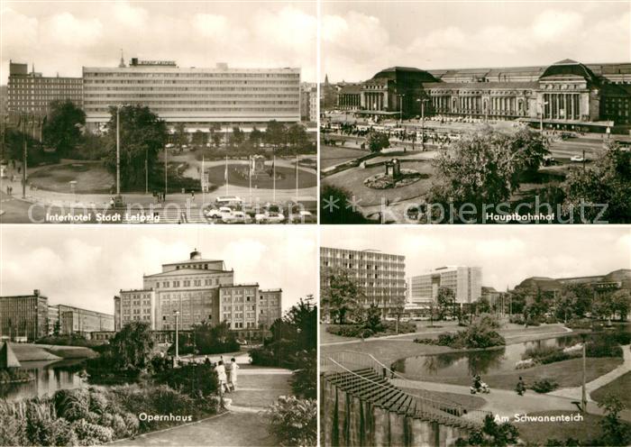 LEIPZIG Sachsen Interhotel Stadt Leipzig Hauptbahnhof Schwanenteich Opernhaus