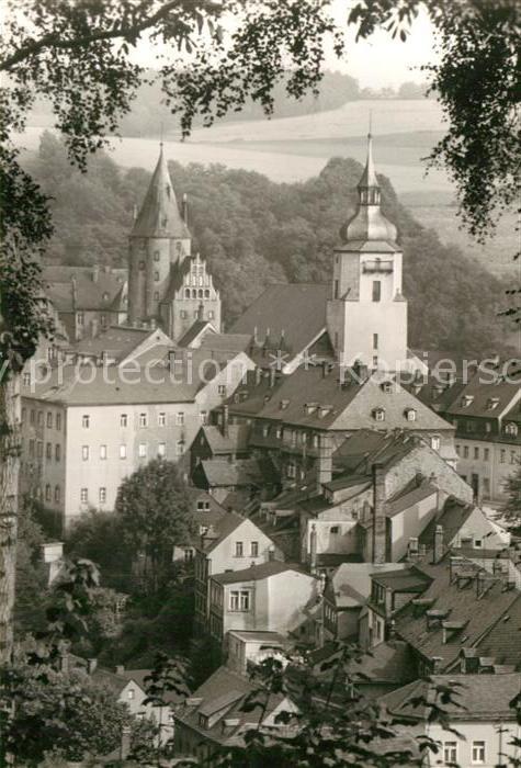 Schwarzenberg Erzgebirge Blick auf Schloss und Kirche