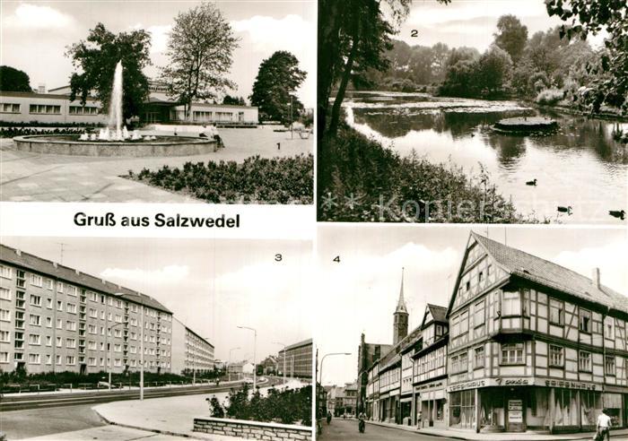 Salzwedel Klubhaus der Erdgasarbeite Pfefferteich Neubauten Ernst Thaelmann Stra