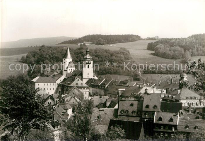 Schwarzenberg Erzgebirge Altstadt mit Schloss und Kirche