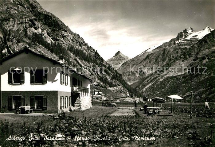 Pont Valsavarenche Albergo Gran Paradiso sfondo Grivola Gran Nomenon