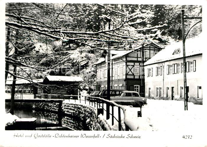 Lichtenhain Sebnitz Hotel Gaststaette Lichtenhainer Wasserfall im Winter