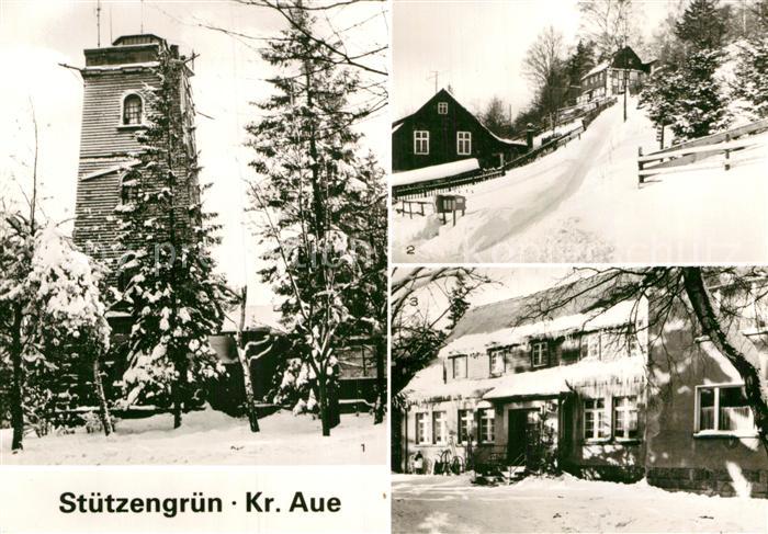 Stuetzengruen Kuhberg Aussichtsturm Berggaststaette Winterlandschaft