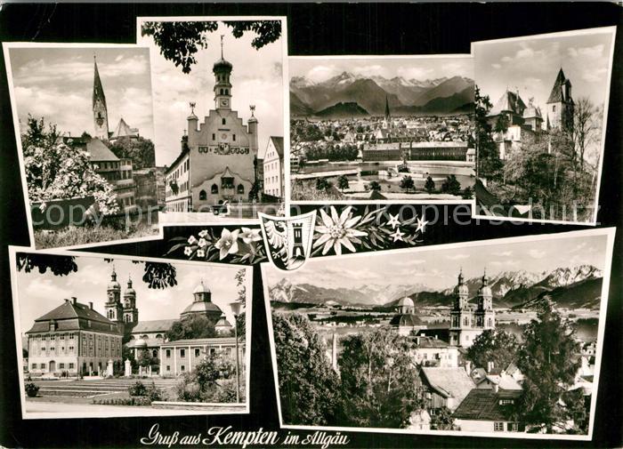 Kempten Allgaeu St Mangkirche Rathaus Allgaeuer Hochalpen Burghalde Zumsteinhaus