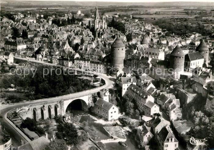 Semur-en-Auxois Vue generale aerienne