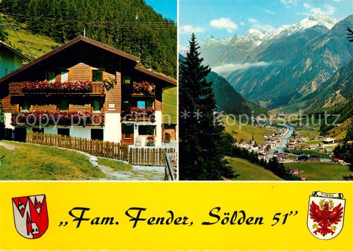 Soelden oetztal Gaestehaus Pension Fender Gesamtansicht mit Alpenpanorama