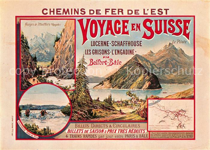 Eisenbahn E. Bourgeois Plakat Chemins de Fer de L