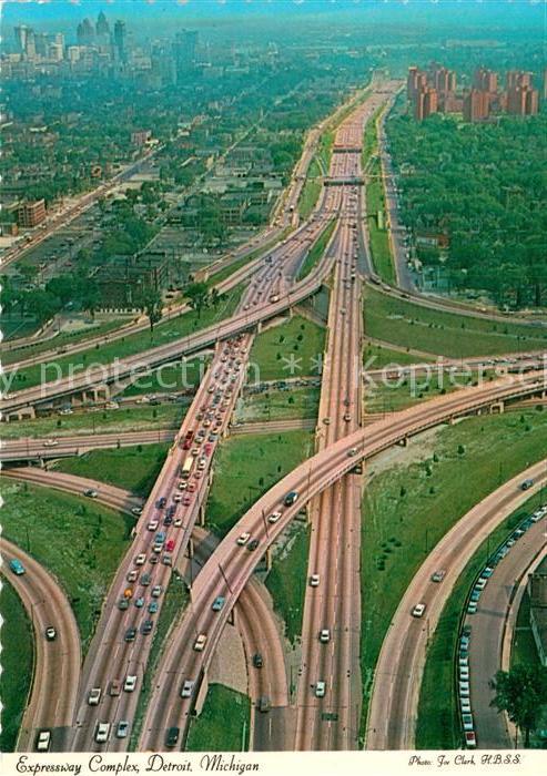 Autobahn Expressway Complex Aerial View Detroit