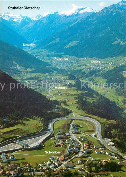 Stubaital Neustift Fulpmes Telfes Mieders Schoenberg Fliegeraufnahme