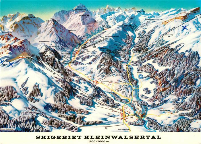 Skifahren Kleinwalsertal Reliefkarte