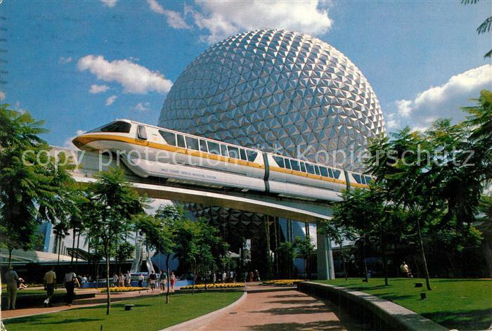 Walt Disney World Future World Sleek Monorail Spaceship Earth Geosphere