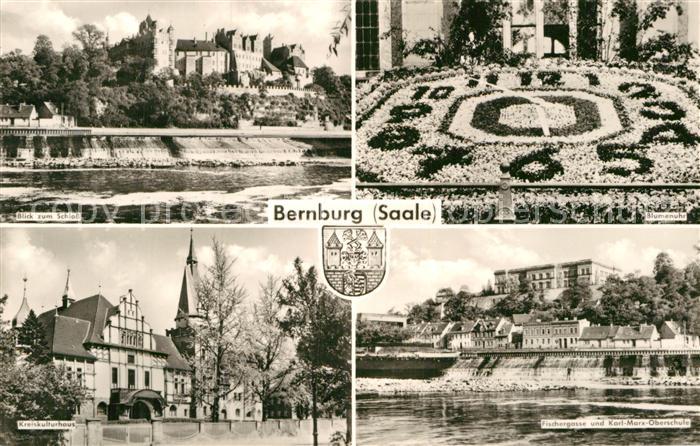 Bernburg Saale Schloss Fischergasse Blumenuhr
