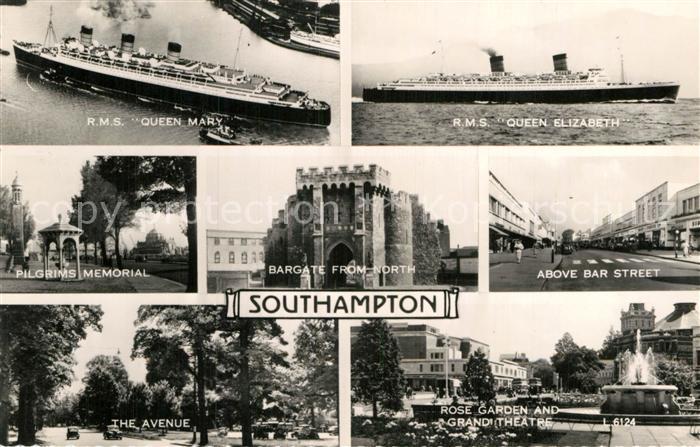 Southampton R.M.S. Queen Mary R.M.S. Queen Elizabeth Bar-Street Pilgrims Memoria