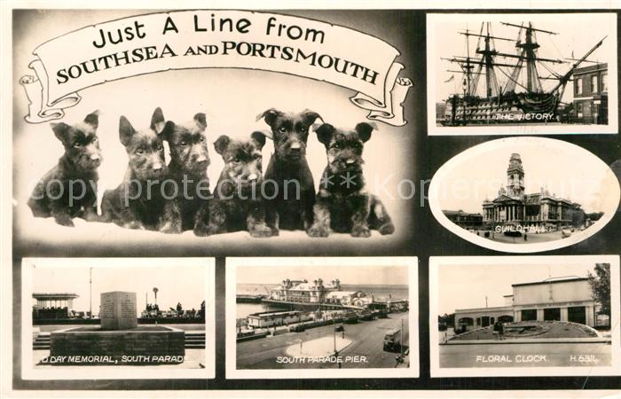 Portsmouth Southsea Hudne Hafen Pier Memorial Floral-Clock