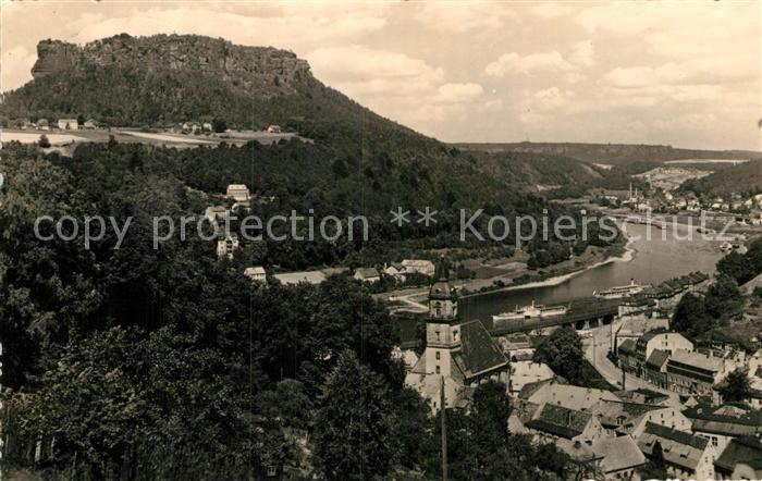 Koenigstein Saechsische Schweiz Elbpartie mit Lilienstein