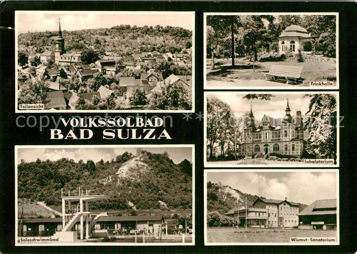 Bad Sulza Volkssolbad Trinkhalle Inhalatorium Wismut-Sanatorium Soleschwimmbad