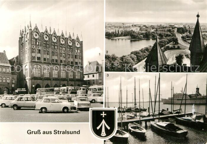 Stralsund Mecklenburg Vorpommern Rathaus Frankenvorstadt Hafen