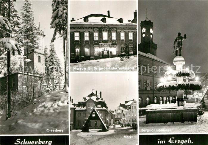 Schneeberg Erzgebirge Gleesberg Museum fuer Bergmaennische Volkskunst Markt Berg