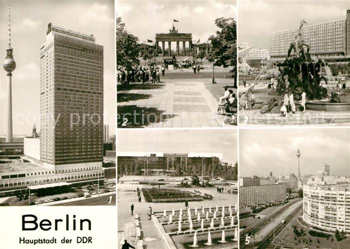 BERLIN  CITY Interhotel Stadt Berlin Fernsehturm Brandenburger-Tor  Neptunbrunne