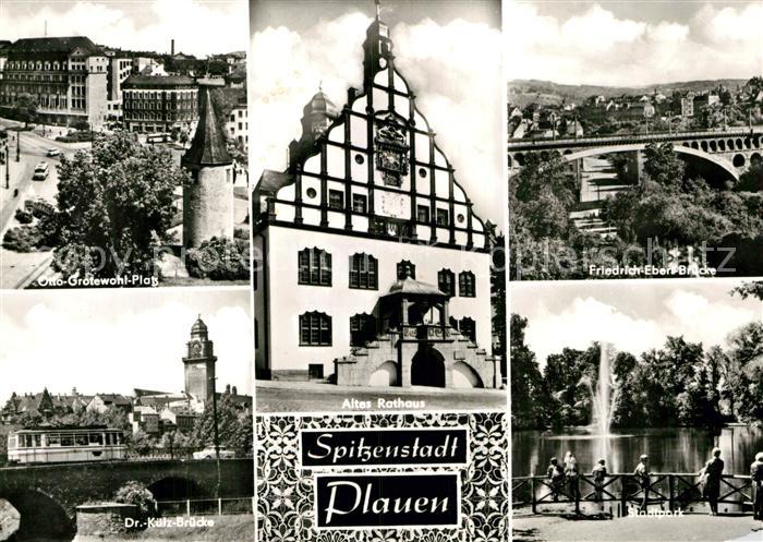 Plauen Vogtland Otto-Grotewohl-Platz Friedrich-Ebert-Bruecke Stadtpark