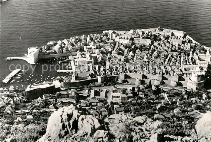 Dubrovnik Ragusa Fliegeraufnahme Altstadt Hafen