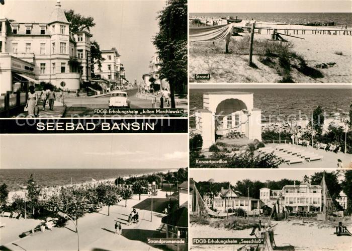Bansin Ostseebad Erholungsheim Julian Marchlewski Strand Konzertpavillon Erholun