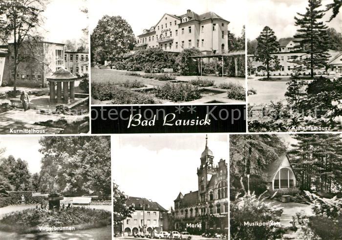 Bad Lausick Kurmittelhaus Martk Vogelbrunnen Musikpavillon