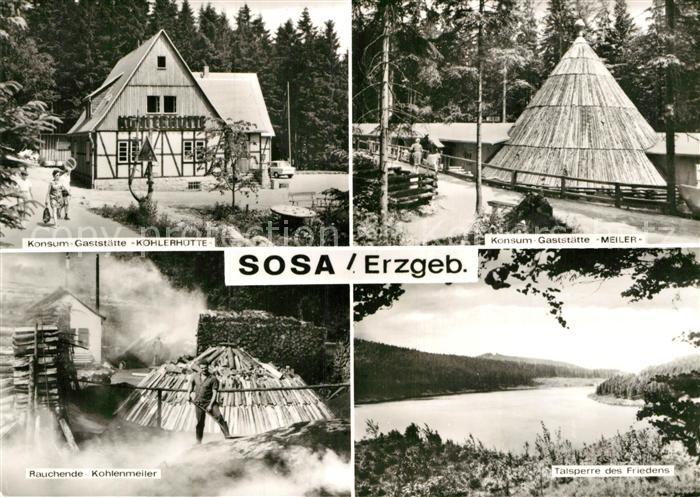 Sosa Erzgebirge Restaurant Koehlerhuette Restaurant Kohlen-Meiler Talsperre des