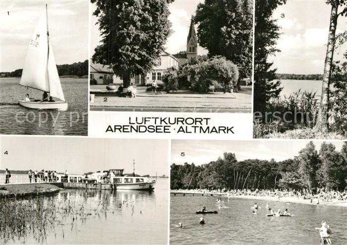 Arendsee Altmark Rathaus Schramper-Eck Schiff-Seeadler Mole Strand