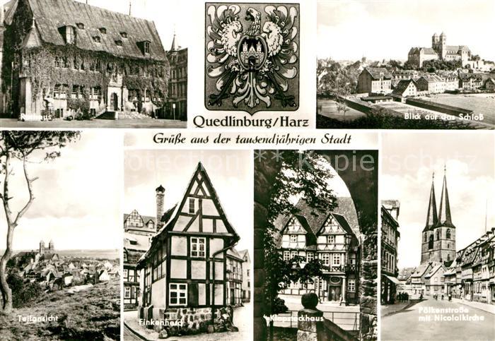 Quedlinburg Harz Schloss Rathaus Finkenherd Klopstockhaus Poelkenstrasse