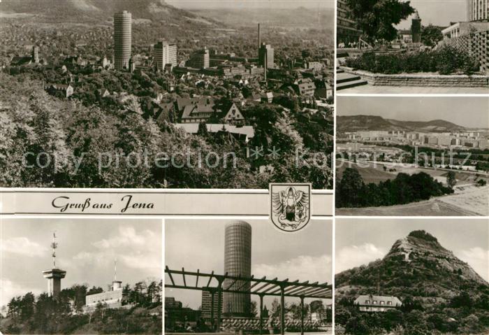 Jena Thueringen Blick vom Landgrafen Landgrafenhaus Platz der Kosmonauten Johann