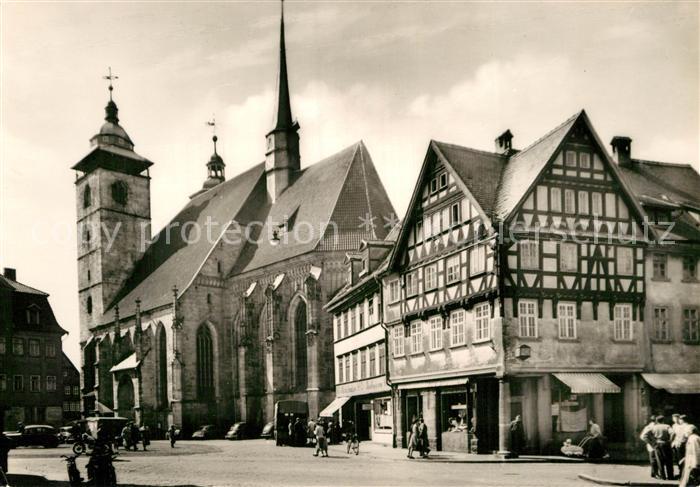 Schmalkalden Thueringen mit Kirche und Fachwerk
