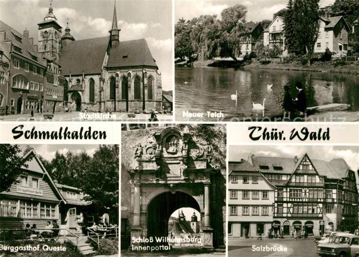 Schmalkalden Thueringen Stadtkirche Salzbruecke Schloss-Wilhelmsburg Innenportal