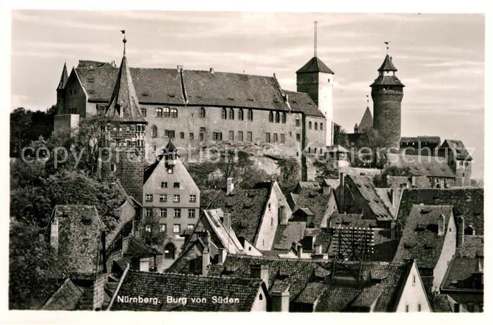 NueRNBERG  CITY Altstadt Burg Blick von Sueden