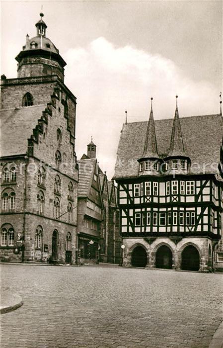 Alsfeld Marktplatz Rathaus Fachwerkhaus Historisches Gebaeude