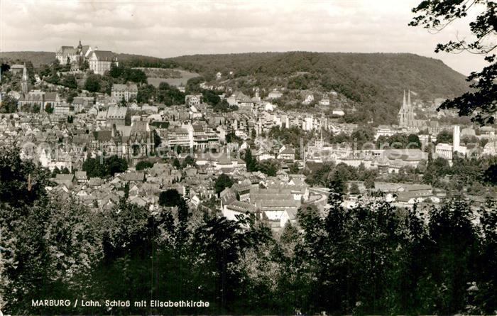 Marburg Lahn Stadtpanorama mit Schloss und Elisabethkirche