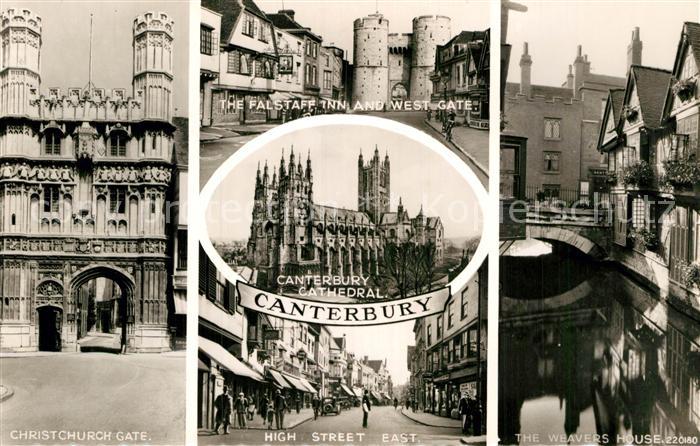 Canterbury Kent Christchurch Gate Falstaff Inn and West Gate Cathedral High Stre