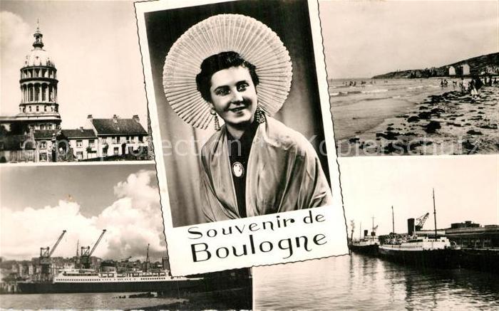 Boulogne-sur-Mer Divers aspects de la ville Costumes Hafen Dampfer Strand Tracht