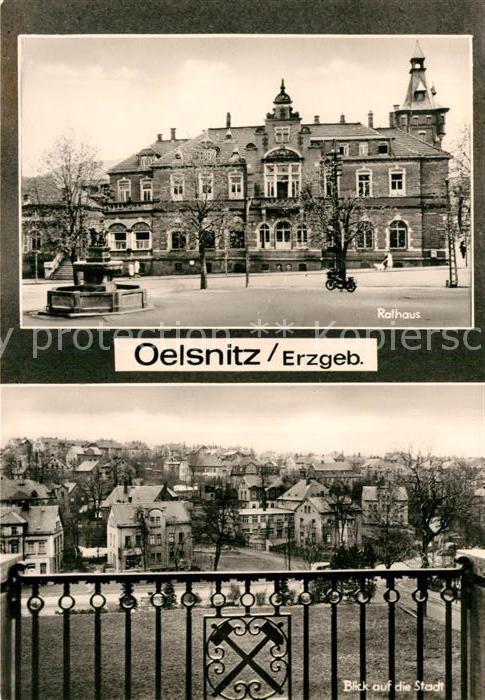 Oelsnitz Erzgebirge Rathaus Blick auf die Stadt
