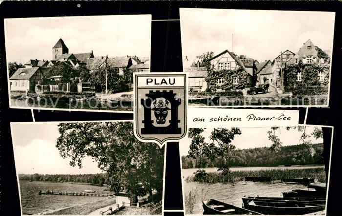 Plau Mecklenburg Haeuserpartie an der Elde Uferpromenade Plauer See