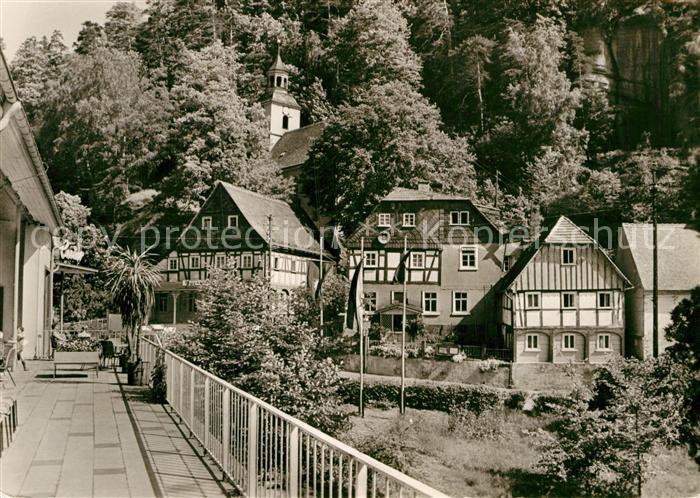 Oybin Sachsen Teilansicht mit Kirche