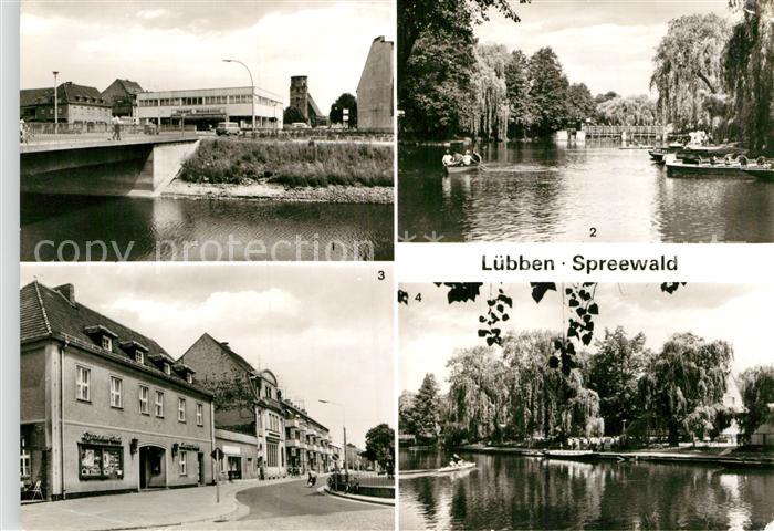 Luebben Spreewald Kaufhaus Kahnabfahrtsstelle Marktplatz HO Gaststaette Strandca