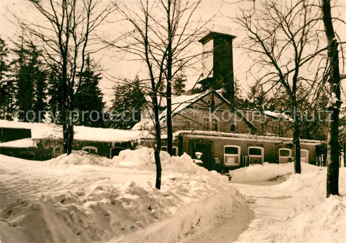 Karl-Marx-Stadt Gaststaette Adelsbergturm im Winter