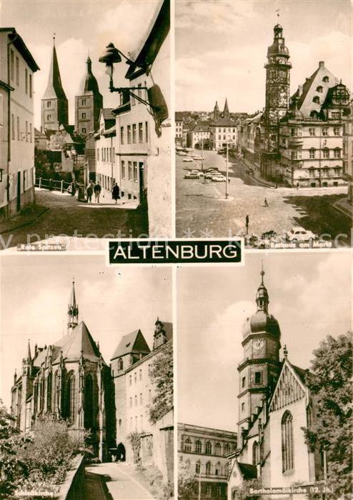 Altenburg Thueringen Rote Spitzen Doppelturm Wahrzeichen Rathaus Marktplatz Kirc