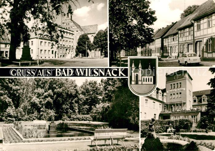 Bad Wilsnack Teilansichten Puschkin Kurhaus Kurpark Teich