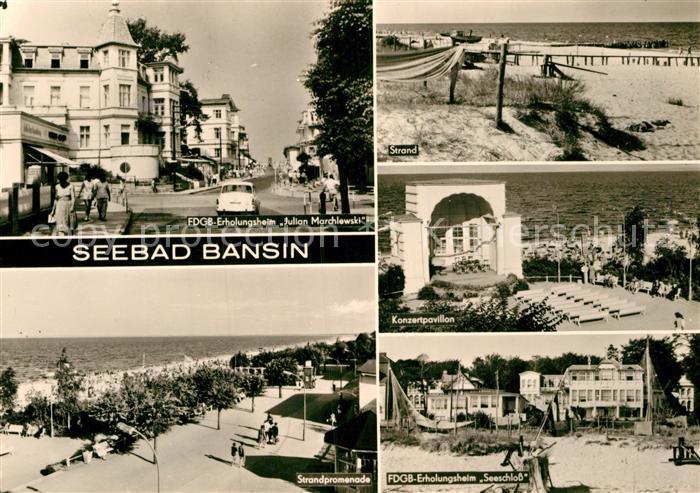Bansin Ostseebad FDGB Erholungsheim Strand Konzertpavillon Strandpromenade