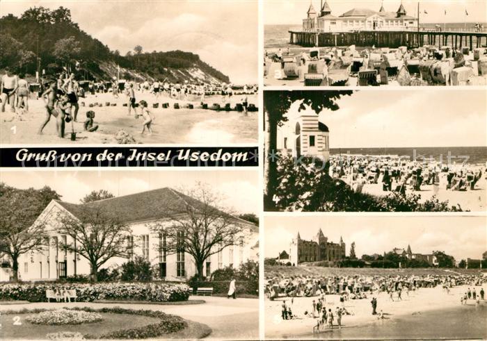 Insel Usedom Koelpinsee Strand Heringsdorf Kulturhaus Ahlbeck Seebruecke Bansin