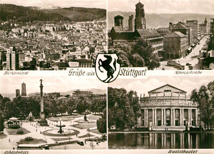 STUTTGART  CITY Birkenkopf Koenigstrasse Innenstadt Staatstheater Schlossplatz S